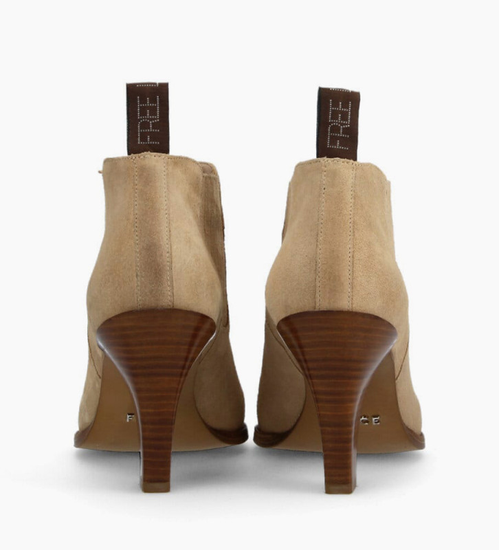 FREE LANCE Chelsea heeled boot MARY 7 - Suede - Nude