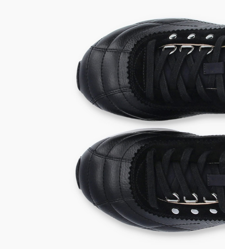 FREE LANCE Sneaker MAIVA - Grained leather/Snake print - Black/Grey
