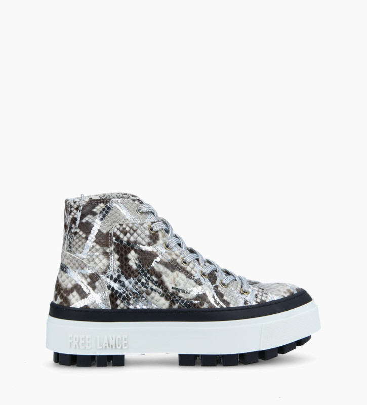 snake print high top sneakers