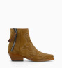 Other image of Embroidered western ankle boot with double zip - Calamity 40 - Suede leather - Brown