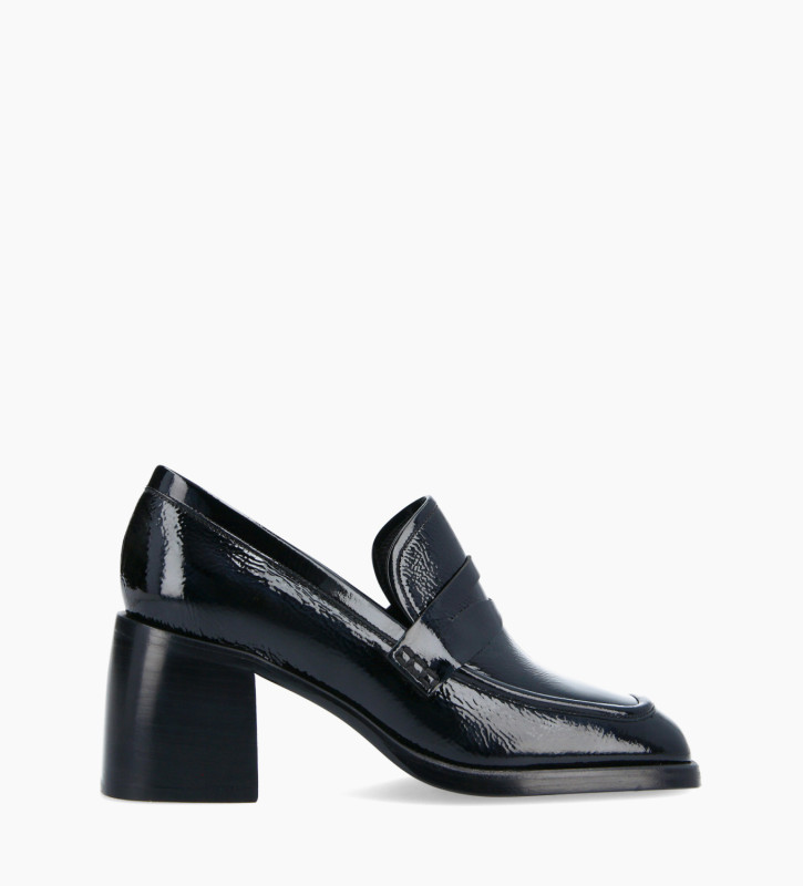 FREE LANCE Squared heeled loafer - Anaïs 70 - Naplak patent leather - Black