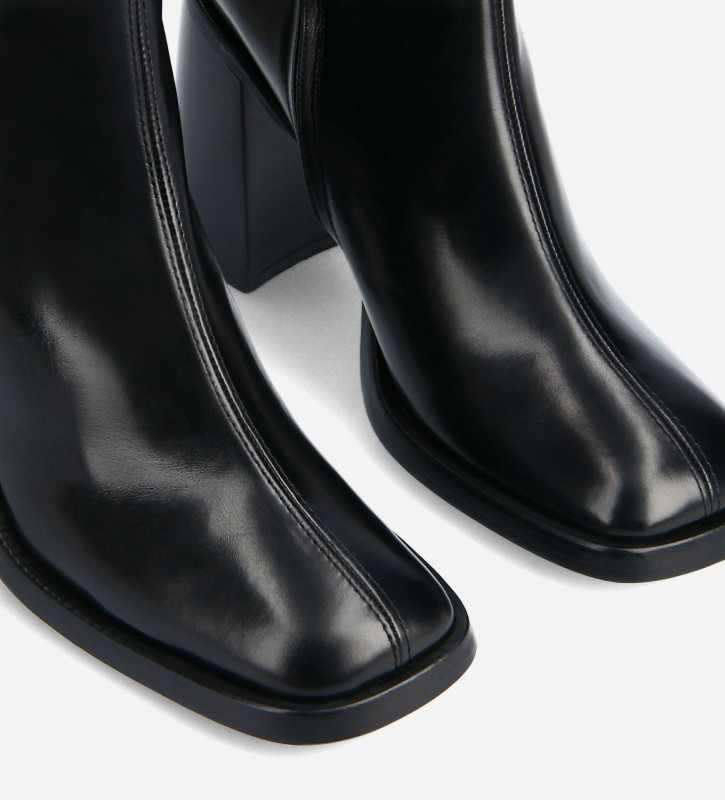 FREE LANCE Squared high boot - Clio 100 - Smooth calf leather- Black