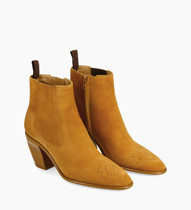 FREE LANCE Chelsea Western ankle boot - Dusty 65 - Suede leather - Camel