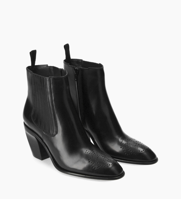 Chelsea Western ankle boot - Dusty 65 - Smooth calf leather- Black