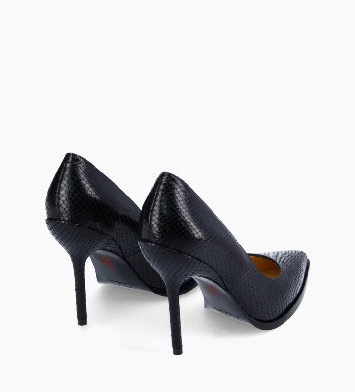 FREE LANCE Pump with pointed toe and stiletto heel - Jamie 10 - Cuir imprimé serpent - Black