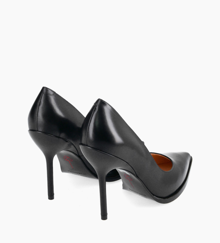 Pump with pointed toe and stiletto heel - Jamie 10 - Smooth calf leather - Black
