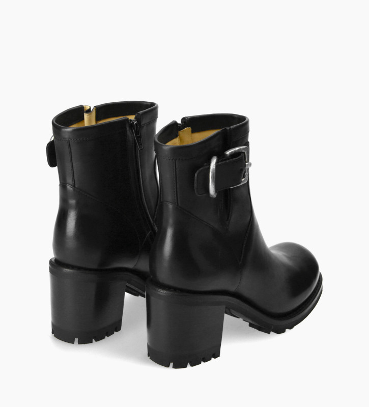 FREE LANCE Biker boot with buckle - Justy 7 - Smooth leather - Black
