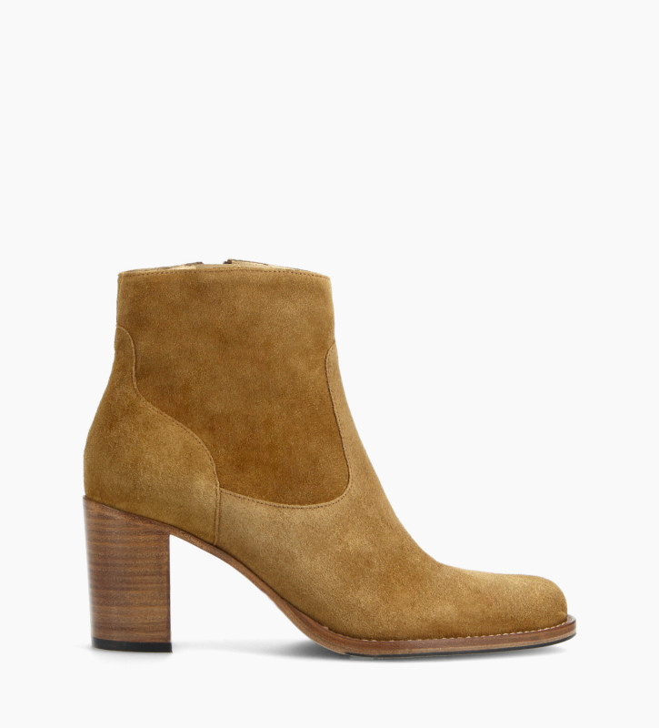 FREE LANCE Ankle boot with block heel and zip - Legend 7 - Suede leather - Brown