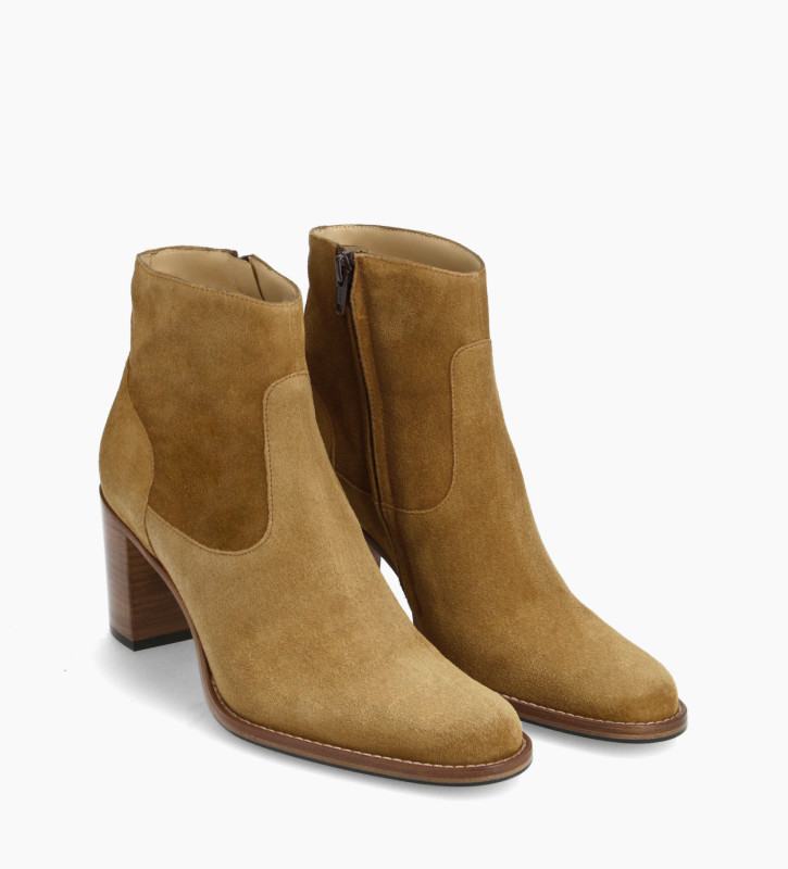 FREE LANCE Ankle boot with block heel and zip - Legend 7 - Suede leather - Brown
