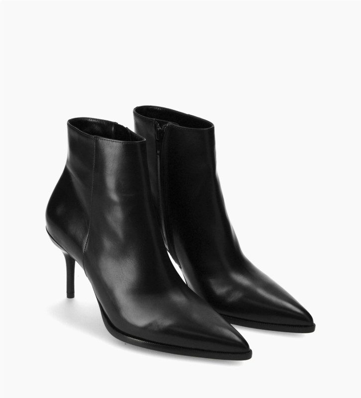 Ankle boot with stiletto heel - Jamie 7 - Smooth calf leather - Black
