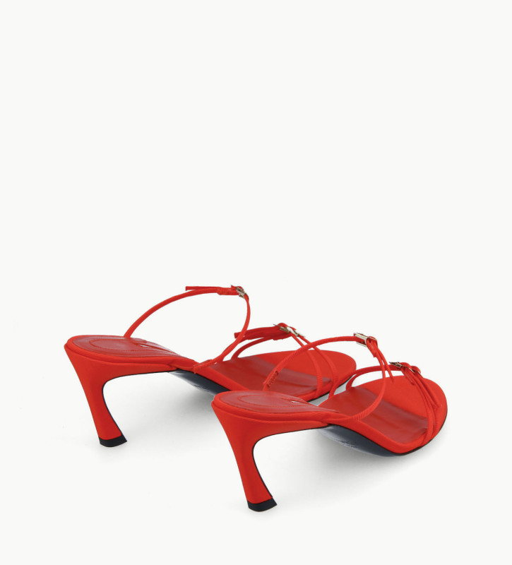 heeled strappy mules