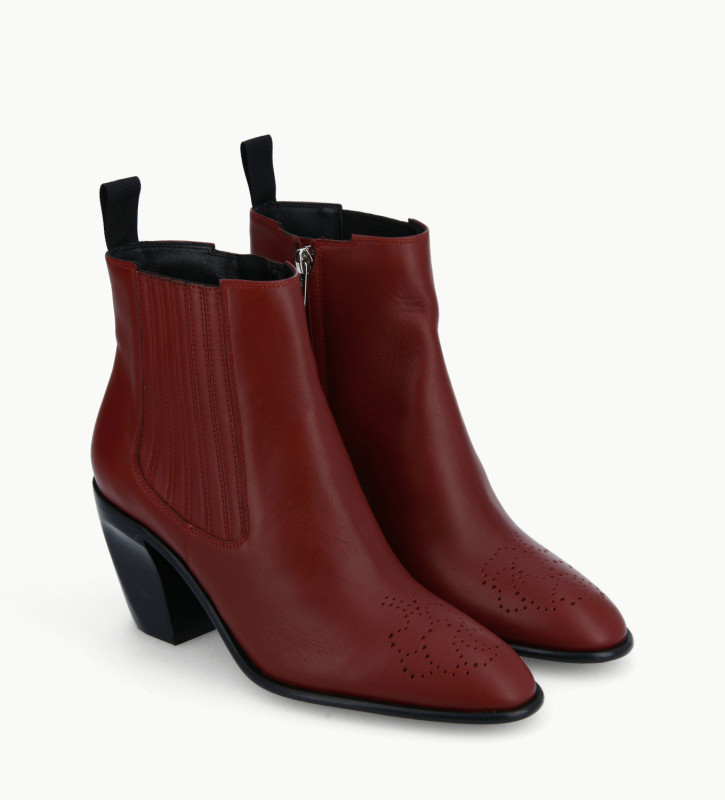 Chelsea Western ankle boot - Dusty 65 - Matt smooth calf leather - Bordeaux