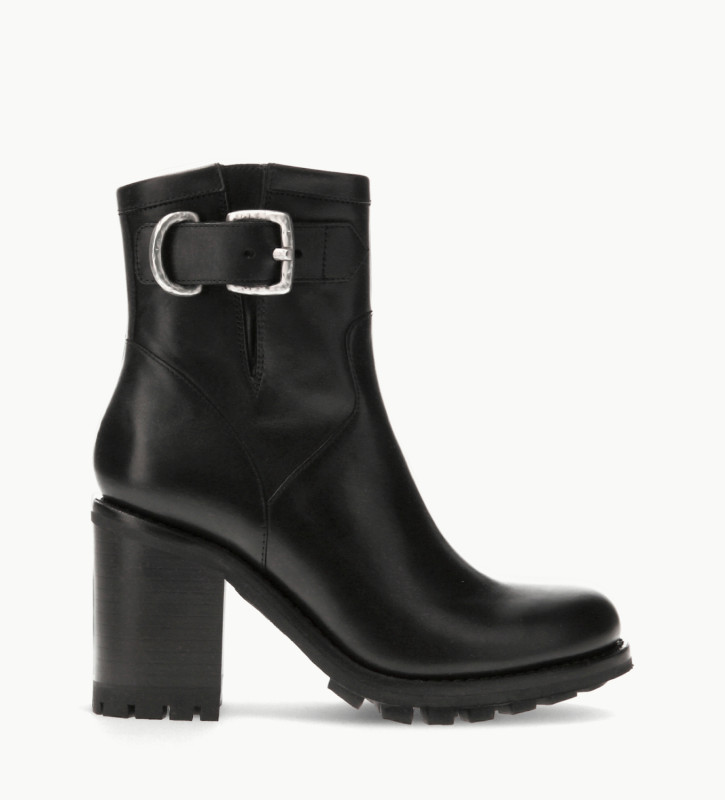 free lance Justy 90 Boot biker à boucle Cuir lisse Noir