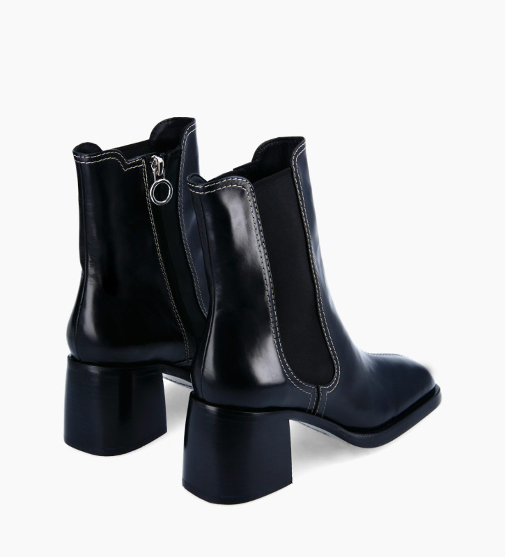 Heeled chelsea boot - Lake 70 - Box calf leather - Black