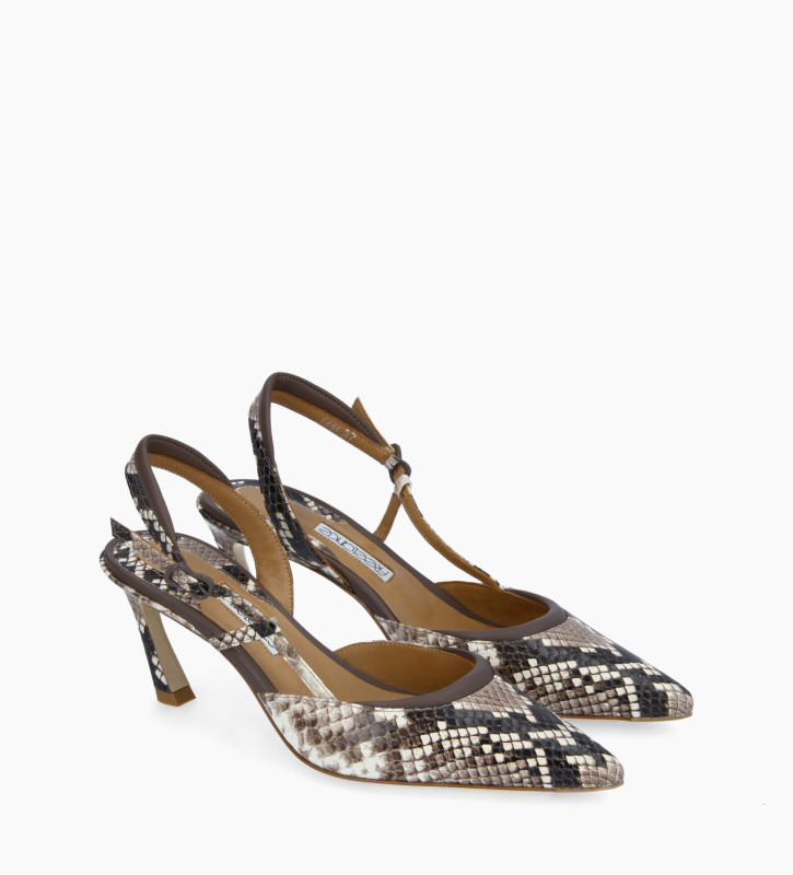 Padded slingback pump Demi 65 Snake print leather/Nappa leather Light brown/Beige Free Lance for women Padded slingback pump Demi 65 Snake print leather/Nappa leather Light brown/Beige Free Lance for women