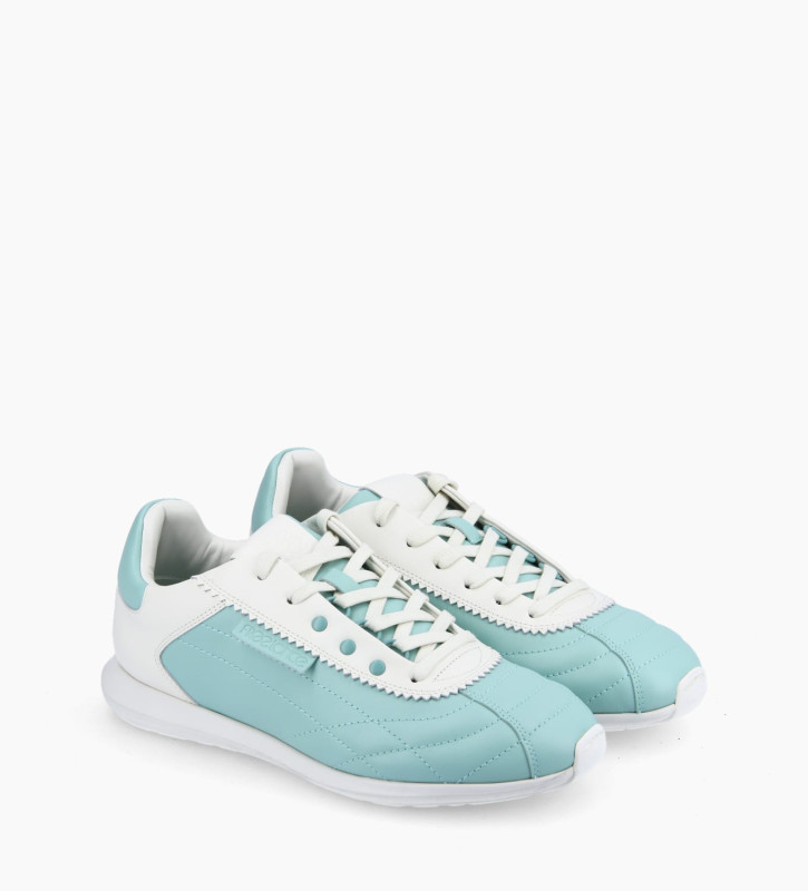 FREE LANCE Sneaker - Maiva - Calf smooth leather - Turquoise/White