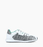 Other image of Sneaker - Maiva - Striped leather/Calf smooth leather - White/Black/Turquoise