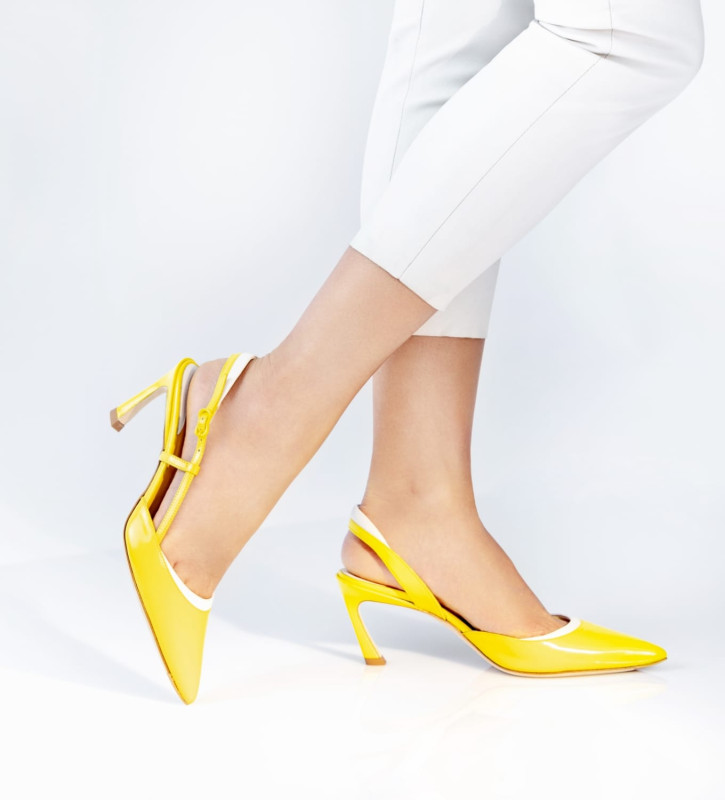 yellow slingback pumps