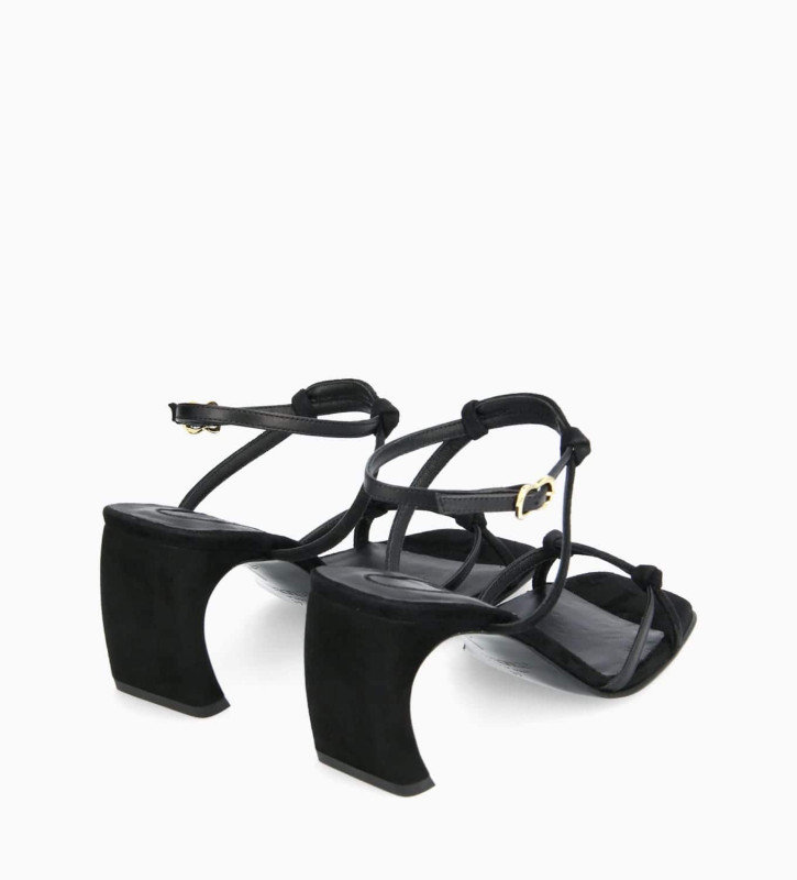 FREE LANCE Heeled sandal - Nina 70 - Cashmere leather/Nappa leather - Black