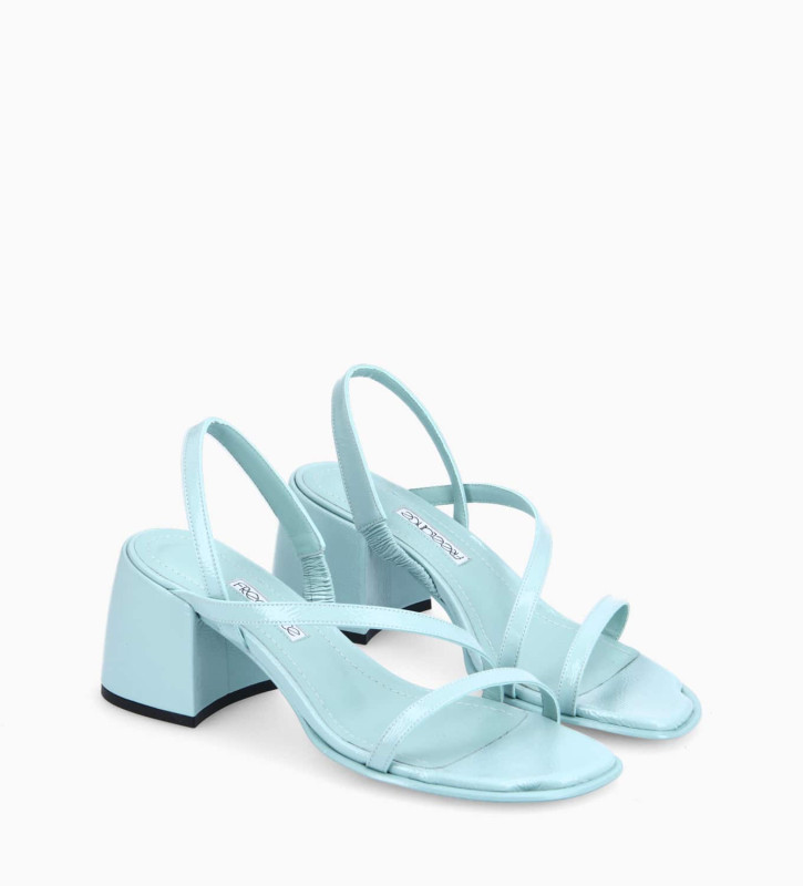 Heeled sandal - Coral 70 - Naplak patent leather - Turquoise