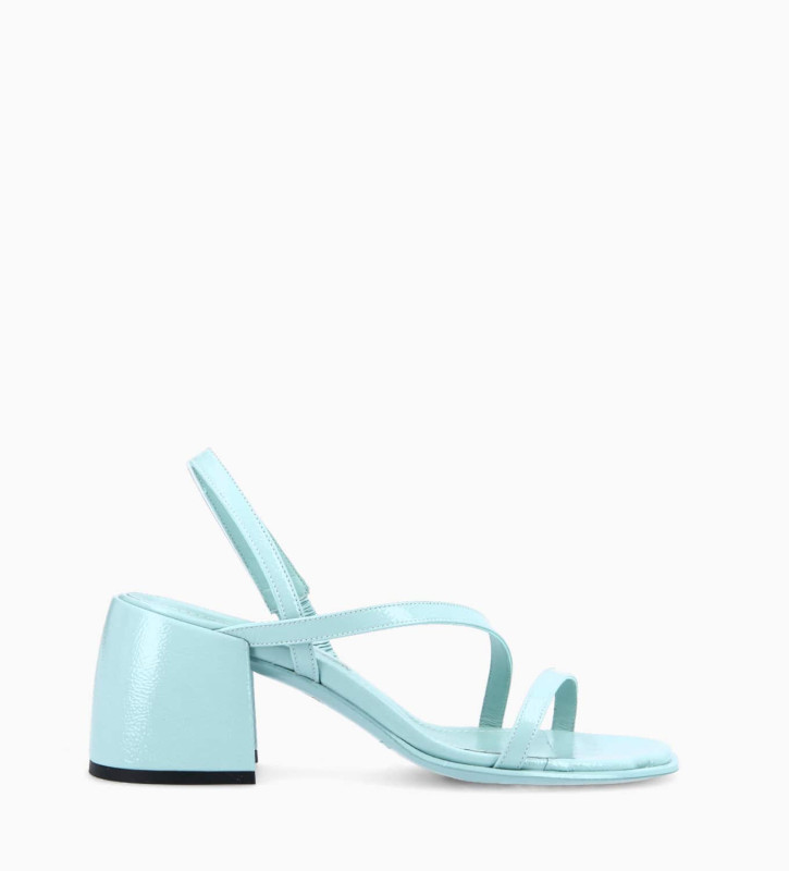 Heeled sandal - Coral 70 - Naplak patent leather - Turquoise