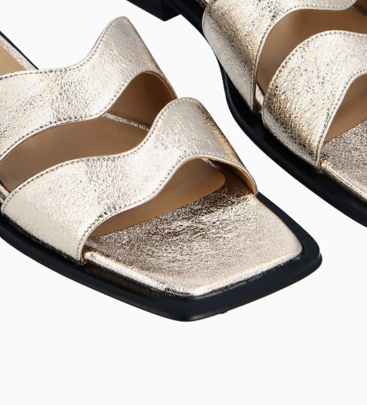 Mule - Cassy - Metallic grained leather - Champagne