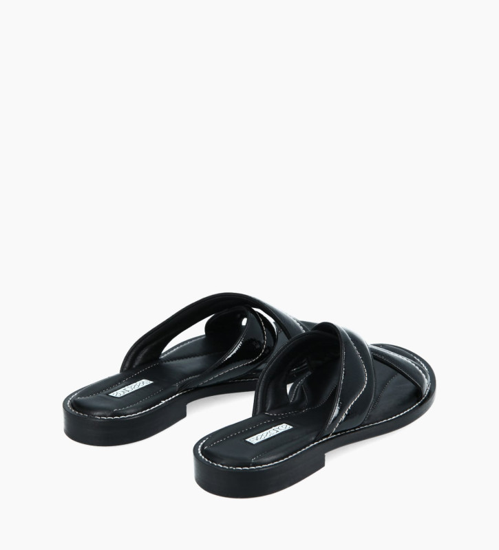 Cross strap mule - Ida - Naplak patent leather - Black