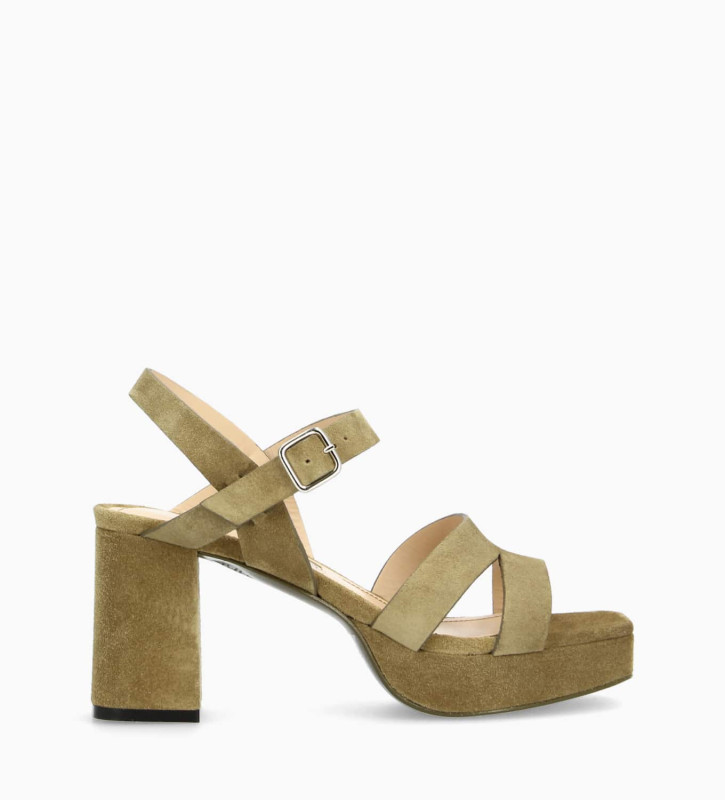 FREE LANCE Heeled sandal - Juliette 5 - Suede leather - Taupe