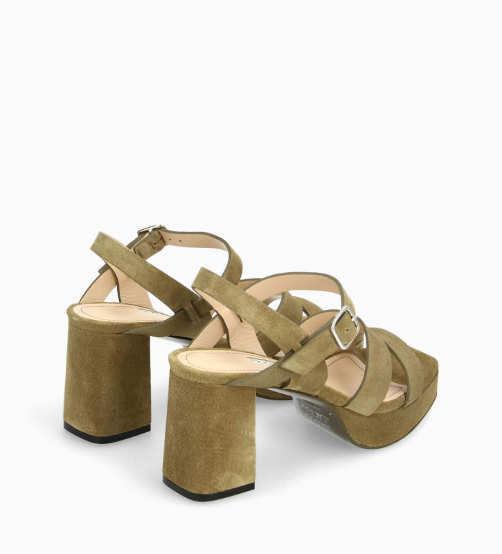 FREE LANCE Heeled sandal - Juliette 5 - Suede leather - Taupe