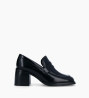 Other image of Squared heeled loafer - Anaïs 70 - Glazed leather - Black