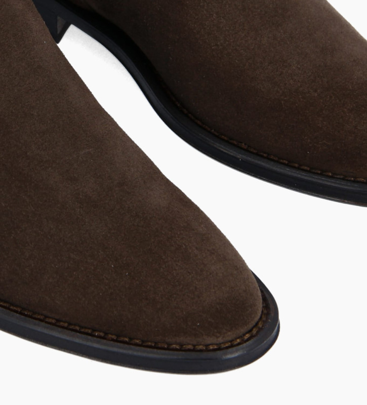 Chelsea boot - Harri 25 - Suede leather - Dark brown