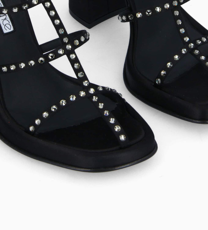 FREE LANCE Heeled sandal - Pearl 105 - Satin - Black