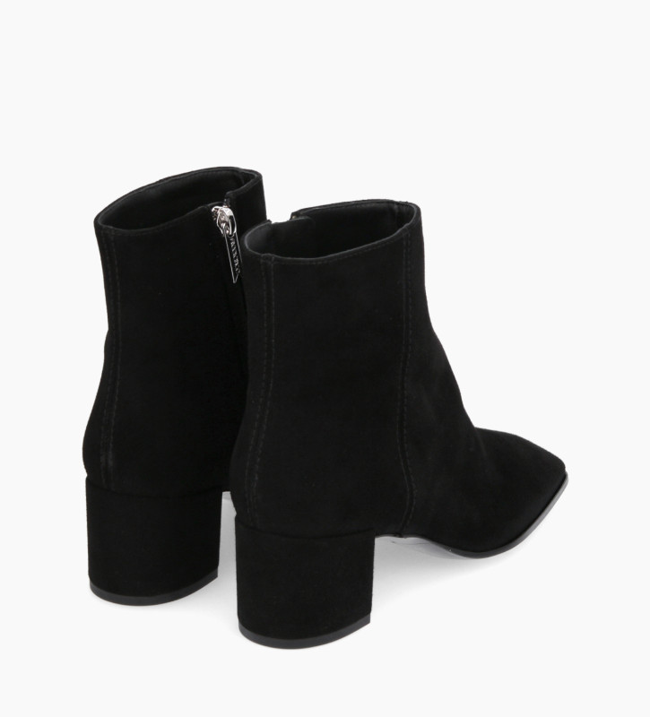 FREE LANCE Squared ankle boot with zip - Astrid 50 - Cashmere leather - Black