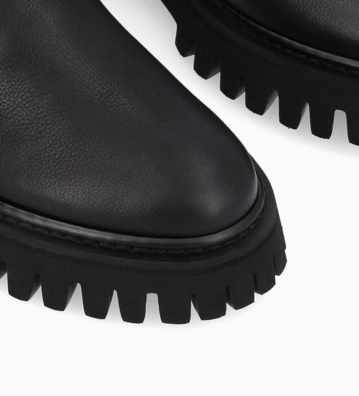 FREE LANCE Boot chelsea - Oli - Grained leather/Grained nylon - Black