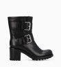 Autre image de Boot biker à double boucle - Biker 70   - Cuir lisse - Noir