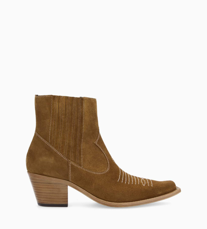 Bottine brodée sale