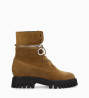 Other image of Shearling lace up rangers boot - Juno - Suede leather - Sienna
