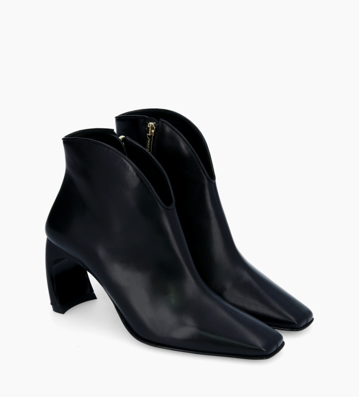 FREE LANCE Squared ankle boot - Sylvie 70 - Smooth calf leather - Black