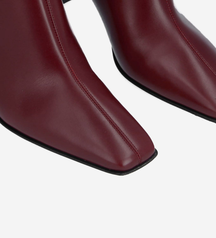 FREE LANCE Squared ankle boot - Sylvie 70 - Smooth calf leather - Bordeaux
