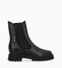 Other image of Chelsea boot - Georgia - Grained leather/Mesh fabric - Black