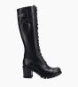 Other image of Lace up biker high boot - Justy 70 - Smooth leather - Black