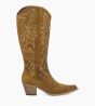 Other image of Embroidered cowboy high boot with bevelled heel - Ruby 50 - Suede leather - Sienna