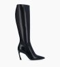 Other image of High boot with zip and stiletto heel - Seraphine 85 - Shiny calf smooth leather - Black