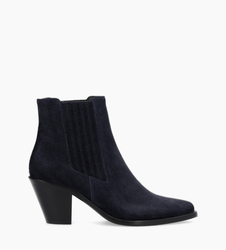 free lance Jane 70 Bottine chelsea à talon Cuir velours Marine