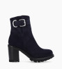 Other image of Biker boot with buckle - Justy 90 - Suede leather - Navy