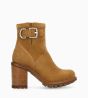 Autre image de Boot biker à boucle - Justy 90 - Cuir velours - Biscuit