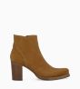 Autre image de Bottine à talon à zip - Paddy 70 - Cuir velours - Biscuit