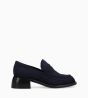 Other image of Squared heeled loafer - Anaïs 50 - Suede leather - Navy