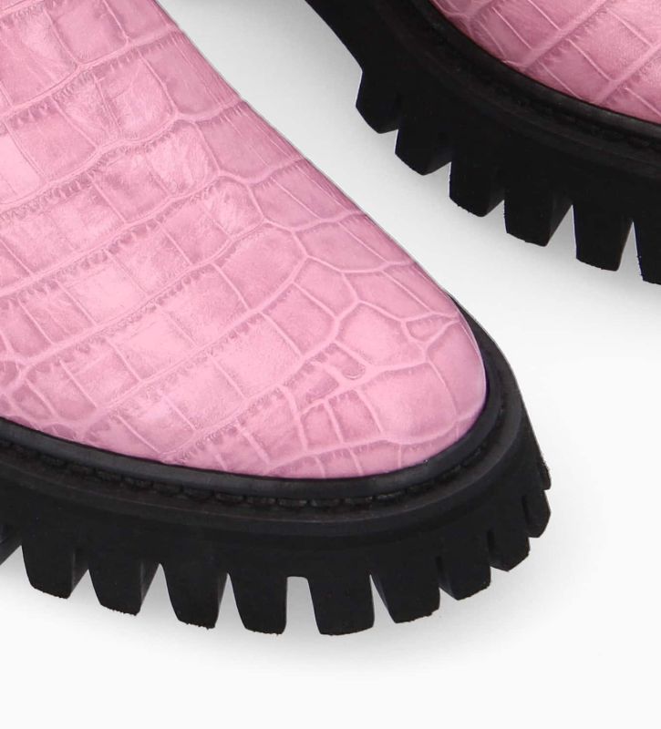Chelsea boot Georgia Croco print leather Pink Free Lance for women