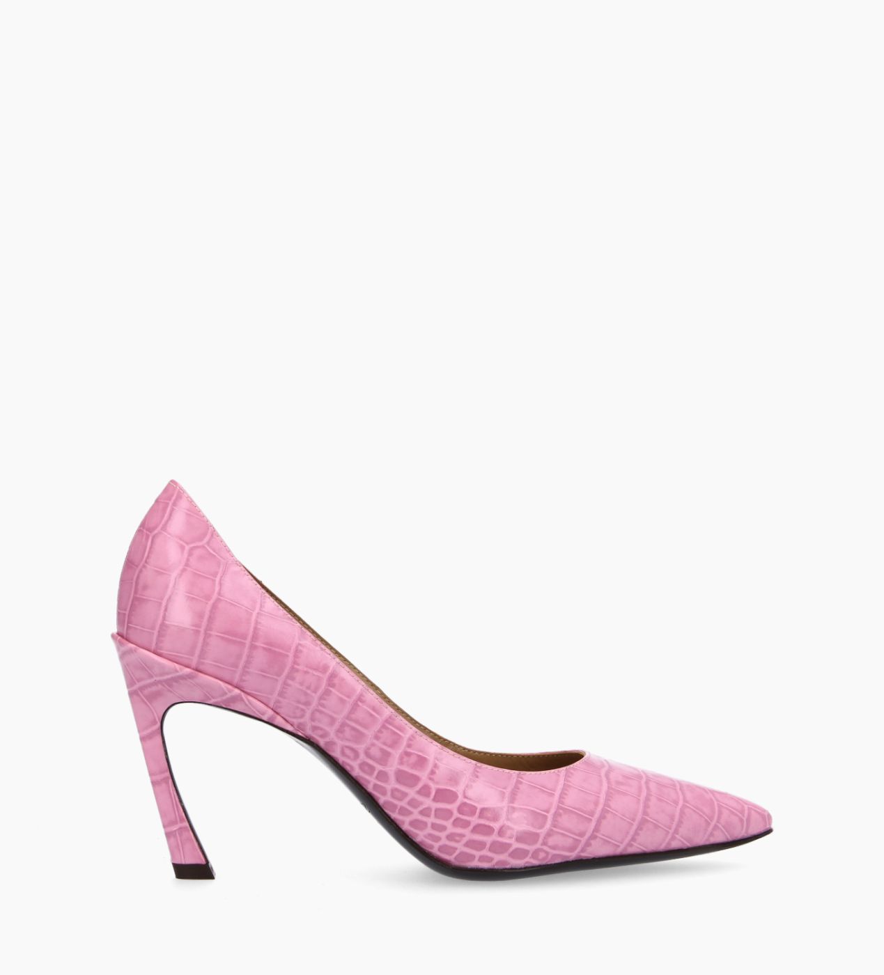 Escarpin Rosie 85 Cuir de veau imprim croco Rose Free Lance pour femme